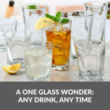 Mainstays Leila Glass Drinkware, 12 Ounce & 16 Ounce, Set of 8