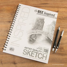 Bee Paper - Bee Inspired 9"x12" Sketching Paper Pad, 100 Sheets, Side Wire, 50lb. 74GSM