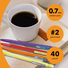 BIC Xtra Smooth Bright Mechanical Pencils, No. 2, High School Supplies, 0.7 mm, 40-Count