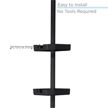 Bath Bliss 4 Shelf Tension Plastic Corner Shower Organizer Caddy in Matte Black