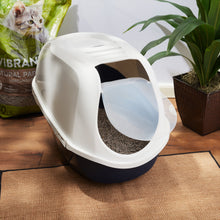 Vibrant Life Mega Smart Cat Cove Enclosed Cat Litterbox, Navy & White