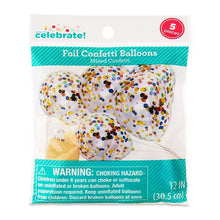 12" Multi-Color Foil Confetti Balloons, 5 Count, by Way To Celebrate