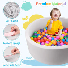 Hawsaiy Foam Ocean Ball Pit for Baby Infants and Toddlers Ages 1-3, Soft Round Play Area for Indoor/Outdoor Use, No Balls Included, Gray