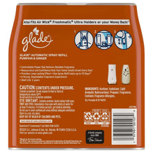 Glade® Automatic Spray Air Freshener Refill, Christmas Holiday Pumpkin & Ginger, 6.2oz., 2 Count
