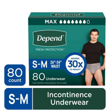 Depend Fresh Protection Incontinence Underwear for Men, Adult Diapers, S/M, 32 Count