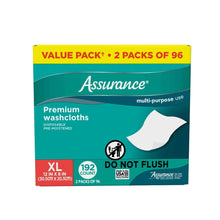 Assurance Disposable and Pre-Moistened Premium Extra Large Washcloths for Adults, 192 Count