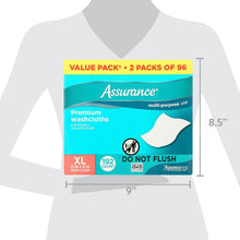 Assurance Disposable and Pre-Moistened Premium Extra Large Washcloths for Adults, 192 Count