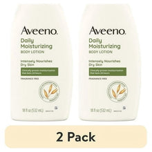 (2 pack) Aveeno Daily Moisturizing Body Lotion and Facial Moisturizer for Face, Body and Dry Skin, 18 fl oz