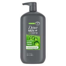 (2 pack) Dove Men+Care Extra Fresh Refreshing Hydrating Face and Body Wash, 30 fl oz