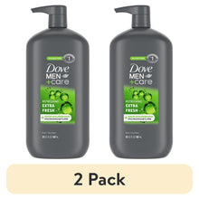 (2 pack) Dove Men+Care Extra Fresh Refreshing Hydrating Face and Body Wash, 30 fl oz