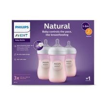 (2 pack) Philips Avent Natural Baby Bottles, Medium Flow, 9oz, Pink, 3-Pack, SCY903/13