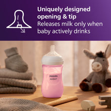 (2 pack) Philips Avent Natural Baby Bottles, Medium Flow, 9oz, Pink, 3-Pack, SCY903/13