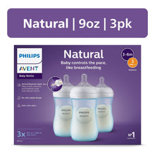 (2 pack) Philips Avent Natural Baby Bottles with Natural Response Nipples (Medium Flow, Flow 3), 9oz, Blue, 3-Pack, SCY903/23