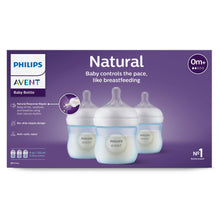 (2 pack) Philips Avent Natural Baby Bottle with Natural Response Nipple, Blue, 4oz, 3pk, SCY900/23