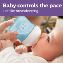 (2 pack) Philips Avent Natural Baby Bottle with Natural Response Nipple, Blue, 4oz, 3pk, SCY900/23