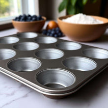 (3 pack) Mainstays 12-Cup Nonstick Muffin Pan, Cupcake Pan, 2.9" Diameter Cup, Gray, 1 Count