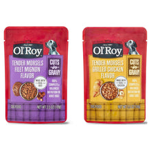 Ol' Roy Tender Morsels Filet Mignon and Grilled Chicken Cuts in Gravy Variety Pack, 3.5 oz Pouches (8 Pack)