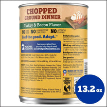 (3 pack) Pedigree Chopped Ground Dinner Turkey & Bacon Flavor Adult Soft Wet Dog Food, (12) 13.2 oz Cans