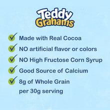 TEDDY GRAHAMS Chocolate Graham Snacks, Kids Snacks, 10 oz