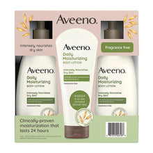 Aveeno Daily Moisturizing Body Lotion For Dry Skin, 2 pk./18 fl. oz. + 8 oz. Tube