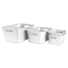 (3 pack) Mainstays Large White Plastic Storage Bin, 15.5 in x 11.4 in x 7 in