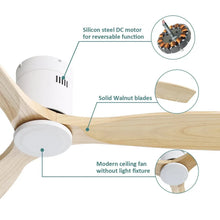 Sofucor 52 Inch Modern Flush Mount Ceiling Fan with Wood Blades