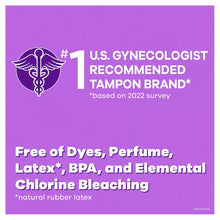 Tampones Tampax Radiant Feminine Care para mujer, Regular/Super/Super Plus, sin perfume, 77 unidades.