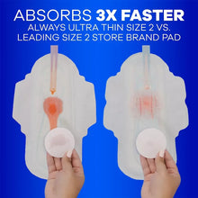 Always Ultra Thin Feminine Pads with Wings for Women, Size 2, Long Super Absorbency, Unscented, 92 ct.