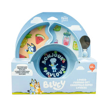 Bluey 3-Piece Mealtime Set with Divided Suction Plate, Bowl and Spoon – 9m+