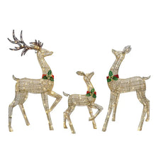 Berkley Jensen Set of 3 Pre-lit Gold Deer with Bells