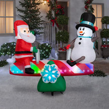 Gemmy Animated 6' Inflatable Santa and Snowman Seesaw