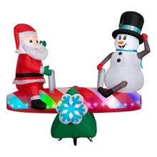 Gemmy Animated 6' Inflatable Santa and Snowman Seesaw