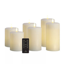 Lumipur Essential Wax Pillar 6 pk. Linen White with Remote