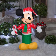 Disney Christmas 3.5' Inflatable Mickey Mouse with Candy Cane