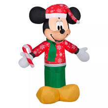 Mickey Mouse inflable de 3.5 pies con bastón de caramelo de Disney para Navidad