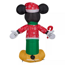 Mickey Mouse inflable de 3.5 pies con bastón de caramelo de Disney para Navidad