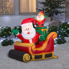Gemmy Christmas 3.5' Inflatable Santa and Elf in Sleigh