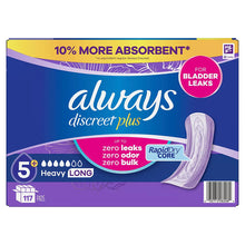 Always Discreet Adult Incontinence Pads, Heavy Absorbency, Long Length, Postpartum Pads, 117 ct.