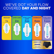 Always Ultra Thin Pads Duo Pack, Feminine Pads, Size 2 Long Super and 4 Overnight Absorbency, 74 ct.