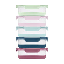 Ello Duroglass Refresh 10-Piece Glass Food Storage Container Set, BPA-Free Lids
