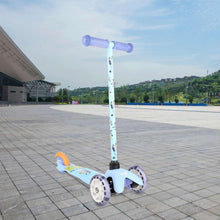 Bluey Light Up Wheel Tilt and Turn Toddler Scooter, 3 Wheel Kick Scooter for Kids Ages 3+, Blue