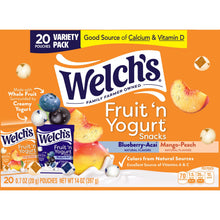Welch's Fruit 'N Yogurt Blueberry-Acai. & Mango-Peach Soft Fruit Snacks, .7 oz, 20 Count