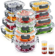 34pcs-Glass-Food-Storage-Containers-Lids-Set-Airtight-Glass-Meal-Prep-Containers-17-Containers-1_4555_9 - USA Mega Market