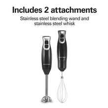 Hamilton Beach 2-Speed Immersion Hand Blender for Kitchen with Blending Wand & Whisk, Black