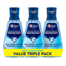 Crest Pro Health Whole Mouth Protection Mouthwash, Alcohol Free, Clean Mint Flavor, 3 pk./1L
