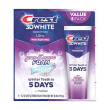 Crest 3D White Ultra Whitening Toothpaste, Vivid Mint, 5 pk./5.2 oz.