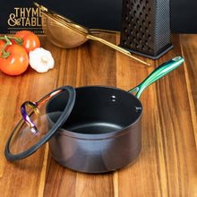 Thyme & Table 2.5 QT Non-Stick Sauce Pan with Glass Lid - Rainbow, Signature Collection