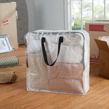 Mainstays Clear 24 Gallon Heavy Duty Slim Storage and Moving Bag with Zipper Closure and Dual Carry Handles