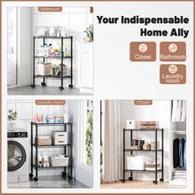 edx 3 Tier Metal Shelving Unit, 23.62"W x 13.78"D x 30"H Height Adjustable Wire Storage Shelves Holds Up to 750 LBS, Black