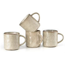 Vesteel Coffee Mug Set of 4, Ceramic Coffee Cups with Handles, 14oz Stoneware Mugs Set for Coffee Tea Milk, Wave Design Mug Gifts for Home Office Restaurant - USA MEGA SHOP